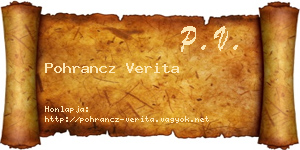 Pohrancz Verita névjegykártya